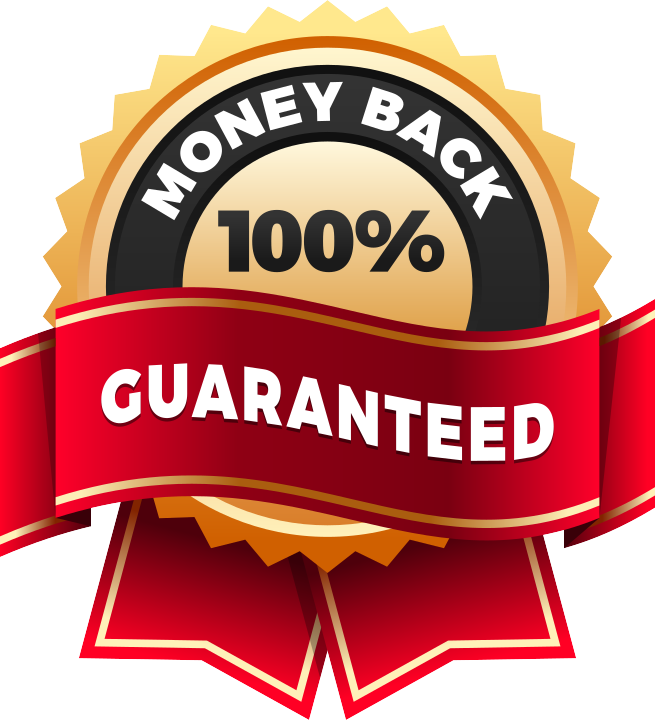 100% money back guaranteed badge